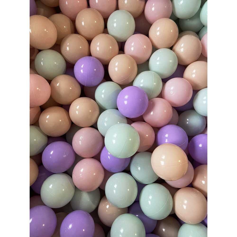 Flumi Set 200 bile din plastic colorate 7 cm roz mov verde