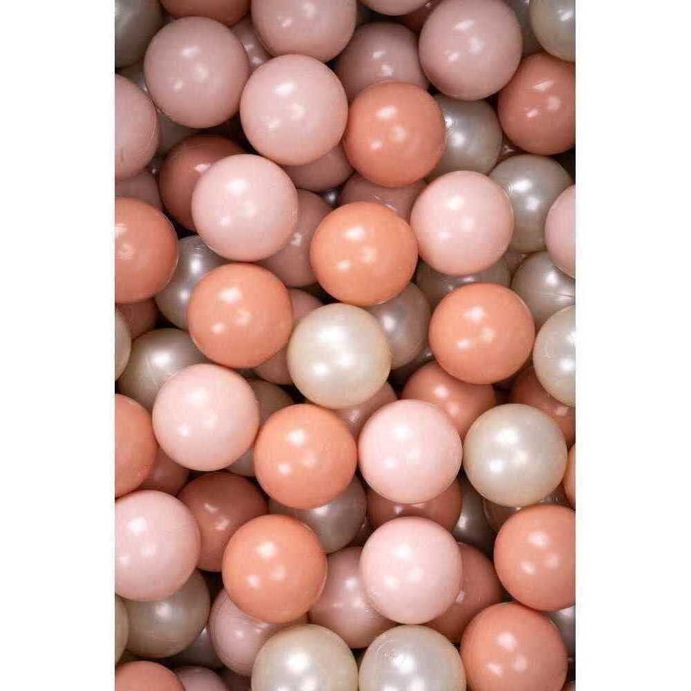 Flumi Set 200 bile din plastic colorate alb roz 7 cm