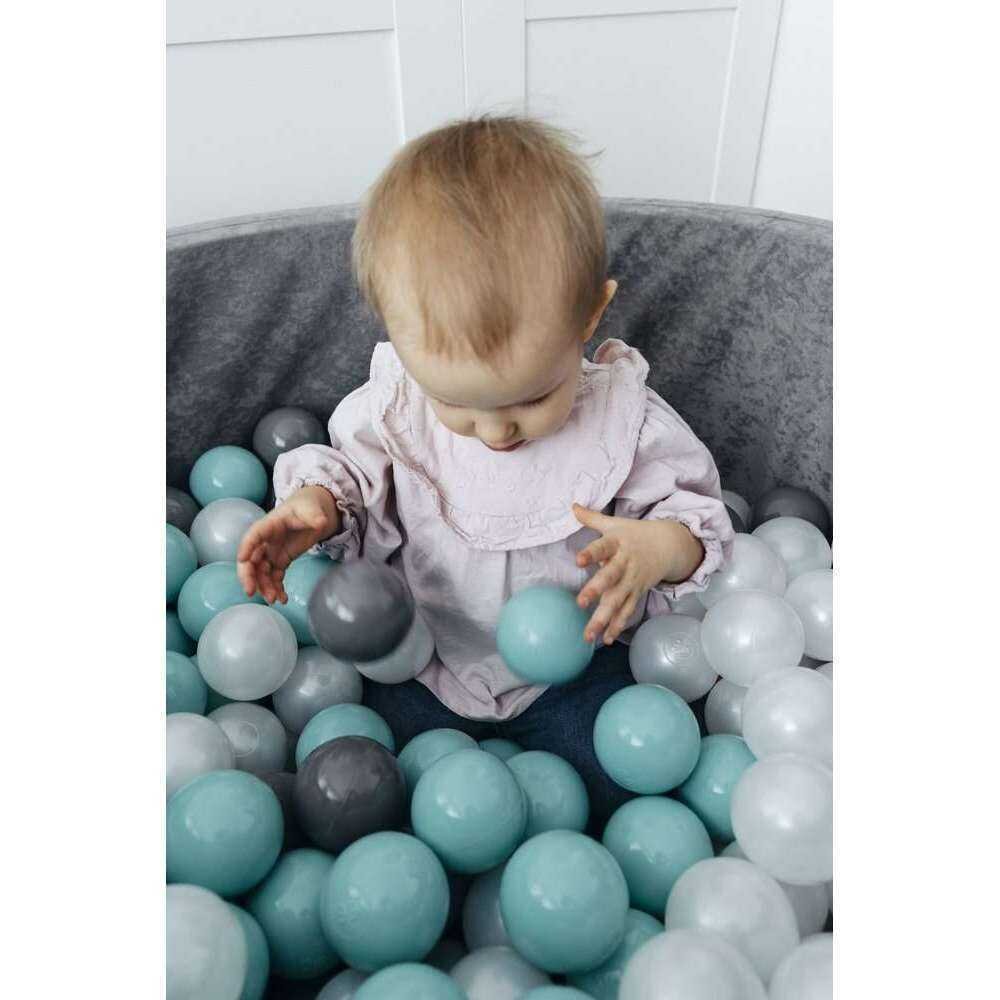 Flumi Set 200 bile din plastic colorate albverde mentagri 7 cm