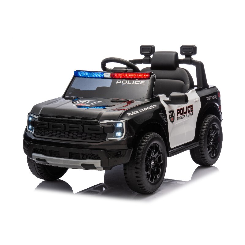 Ford Masinuta electrica copii F-150 Police cu licentastatie politietelecomanda 2.4Gacumulator 12V4.5Ah doua motoare lumini led oglinzi retrovizoare usi cu deschidere