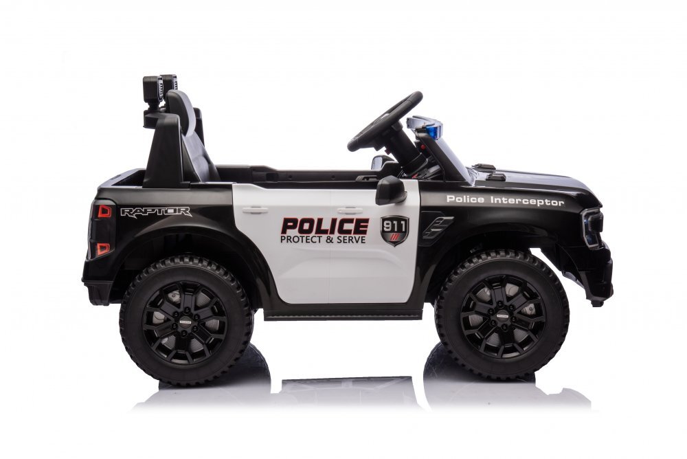 Ford Masinuta electrica copii F-150 Police cu licentastatie politietelecomanda 2.4Gacumulator 12V4.5Ah doua motoare lumini led oglinzi retrovizoare usi cu deschidere