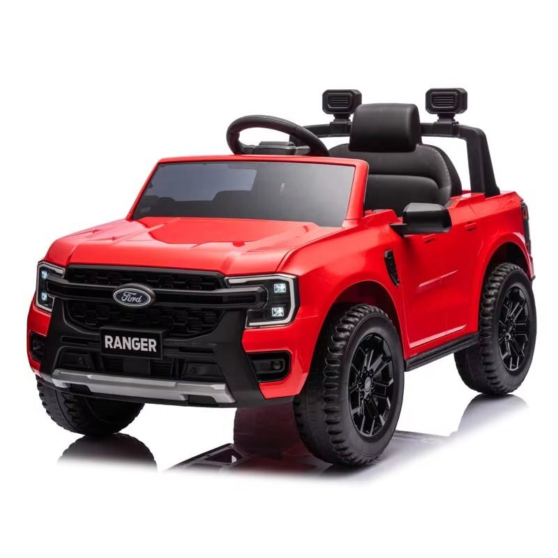 Ford Masinuta electrica copii Ranger Red cu licentascaun din piele ecologicatelecomanda 2.4Gacumulator 12V4.5Ahdoua motoarex35wlumini ledoglinzi retrovizoareusi cu deschidereportbagaj