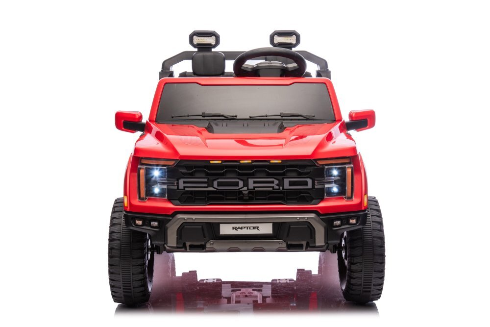 Ford Masinuta electrica pentru 2 copii Raptor F-150 Cobalt Red cu licentaproiectoareacumulator 24Vtelecomanda 2.4Gfaruri ledmotoare x 200wslow startcenturi de siguranta individualegreutate admisa 60kg