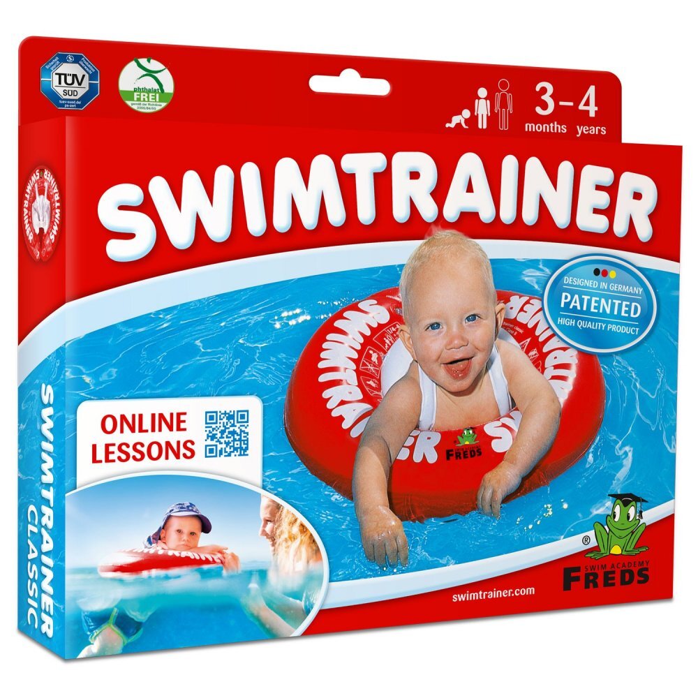 FREDS SWIM ACADEMY Colac de inot pentru bebelusi si copii Swimtrainer Classic rosu 3 luni-4 ani
