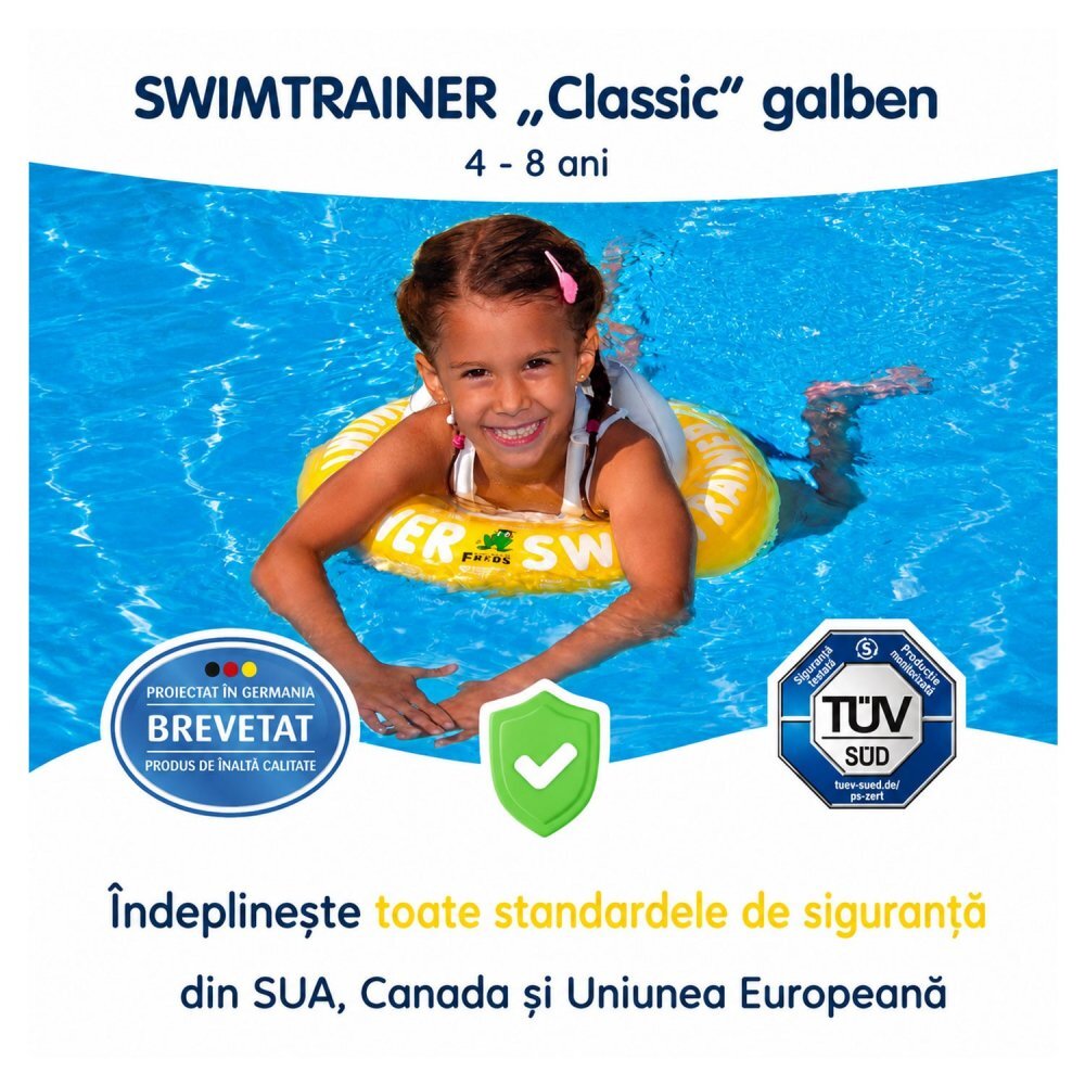 FREDS SWIM ACADEMY Colac de inot pentru copii Swimtrainer Classic galben 4-8 ani