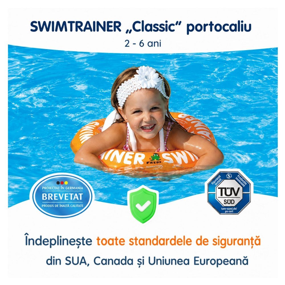 FREDS SWIM ACADEMY Colac de inot pentru copii Swimtrainer Classic portocaliu 2-6 ani
