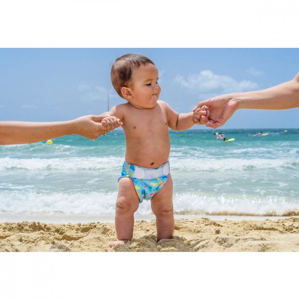 FREDS SWIM ACADEMY Scutec reutilizabil pentru inot bebelusi blue marimea 1 4-9 kg