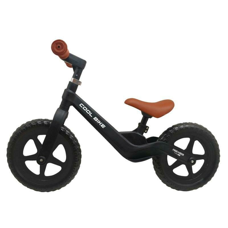Free2Move Bicicleta fara pedale Cool Bike Black cu ghidon si sa reglabile roti din Eva greutate admisa 30 kg roti 12 inch 24 luni+