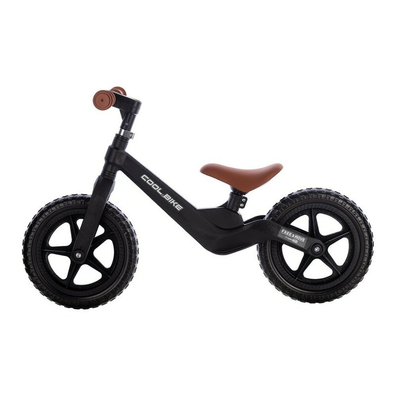 Free2Move Bicicleta fara pedale Cool Bike Black cu ghidon si sa reglabile roti din Eva greutate admisa 30 kg roti 12 inch 24 luni+