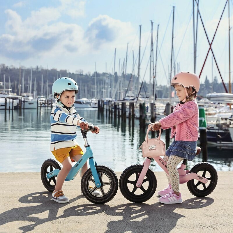 Free2Move Bicicleta fara pedale Cool Bike Pink cu ghidon si sa reglabile roti din Eva greutate admisa 30 kg roti 12 inch 24 luni+