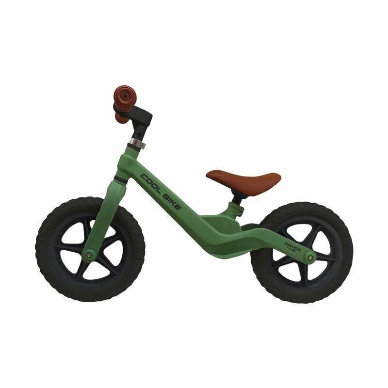 Free2Move Bicicleta fara pedale Cool Bike Verde cu ghidon si sa reglabile roti din Eva greutate admisa 30 kg roti 12 inch 24 luni+