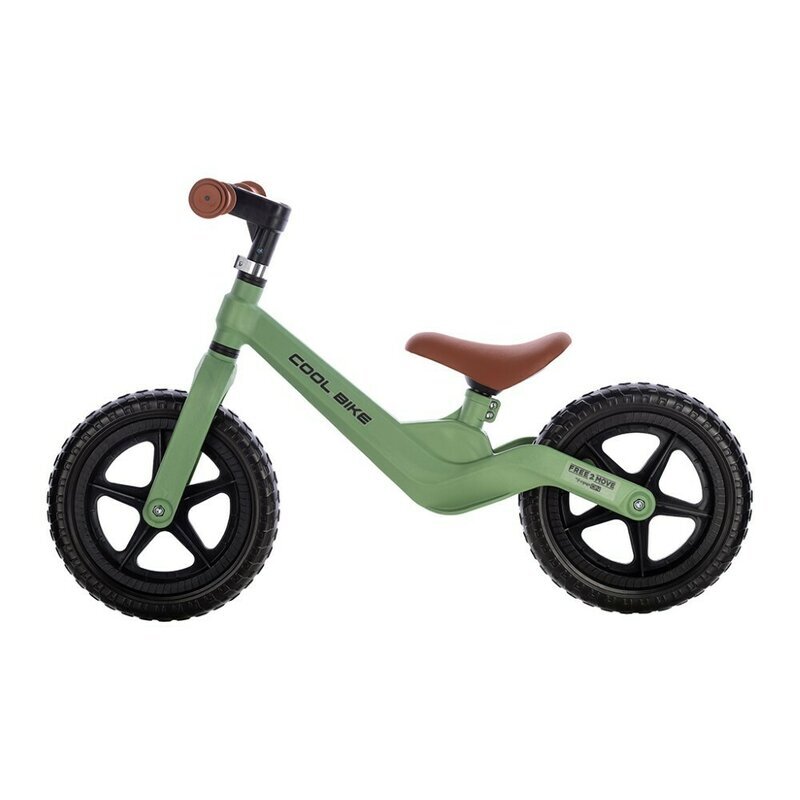 Free2Move Bicicleta fara pedale Cool Bike Verde cu ghidon si sa reglabile roti din Eva greutate admisa 30 kg roti 12 inch 24 luni+
