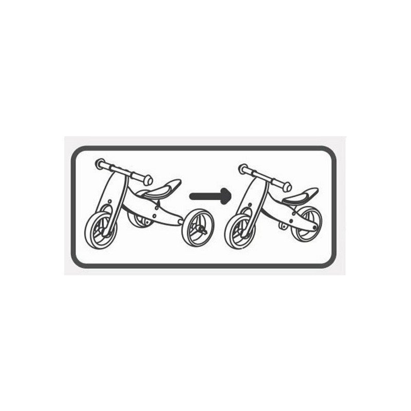 Free2Move Tricicleta copii fara pedale din lemn 2 in 1 Brown White transformabila in bicicleta de echilibru varsta 16-3 ani scaun reglabil pe inaltime limitator de directie si roti silentioase