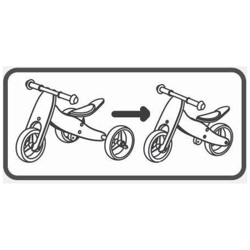 Free2Move Tricicleta copii fara pedale din lemn Pink varsta 1-3 ani transformabila in bicicleta de echilibru scaun reglabil pe inaltime un limitator de directie si roti silentioase