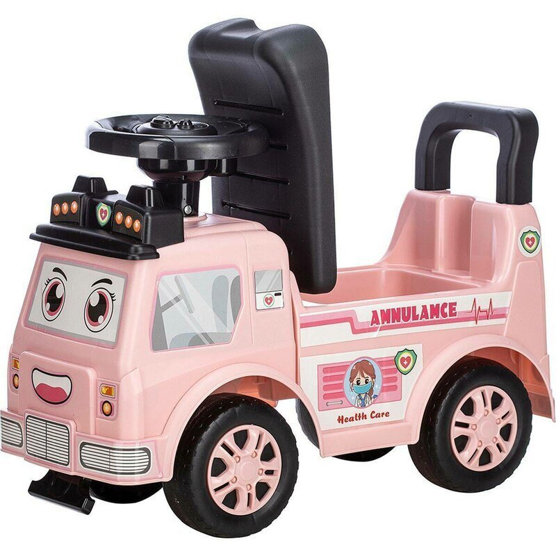 Free2Move Vehicul ride-on Ambulanta cu lumini si sunete spatiu de depozitare 19-36 luni Roz