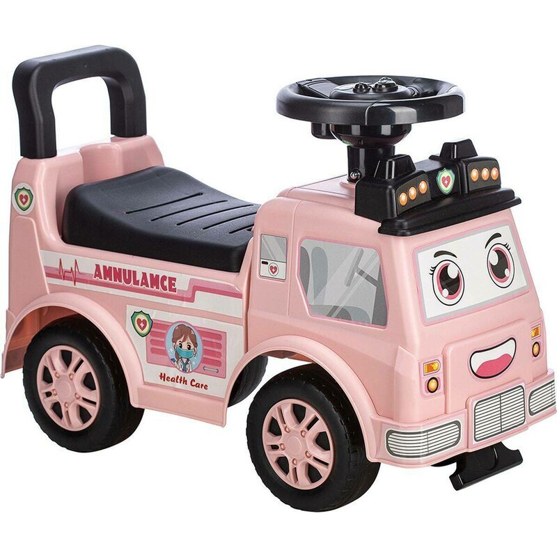 Free2Move Vehicul ride-on Ambulanta cu lumini si sunete spatiu de depozitare 19-36 luni Roz
