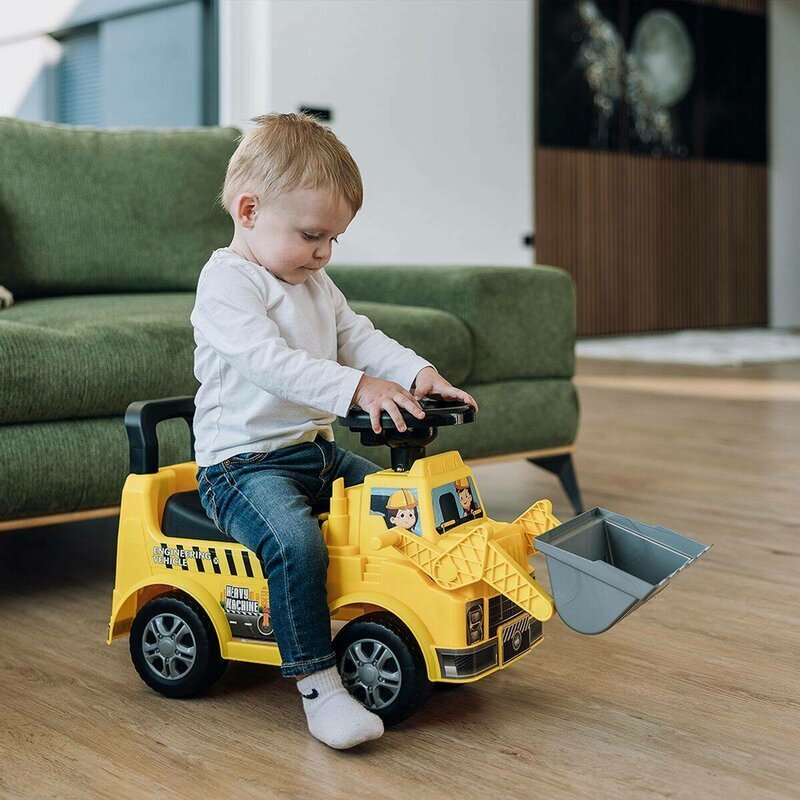 Free2Move Vehicul ride-on Buldozer cu lumini si sunete spatiu de depozitare 19-36 luni Galben