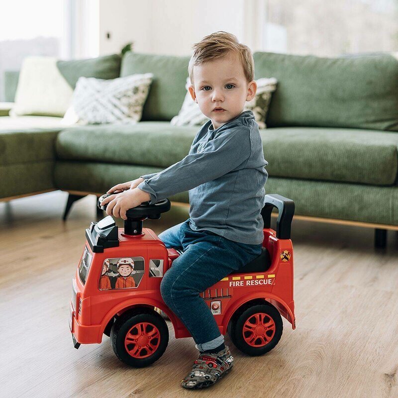 Free2Move Vehicul ride-on Masina de pompieri cu lumini si sunete spatiu de depozitare 19-36 luni Rosu