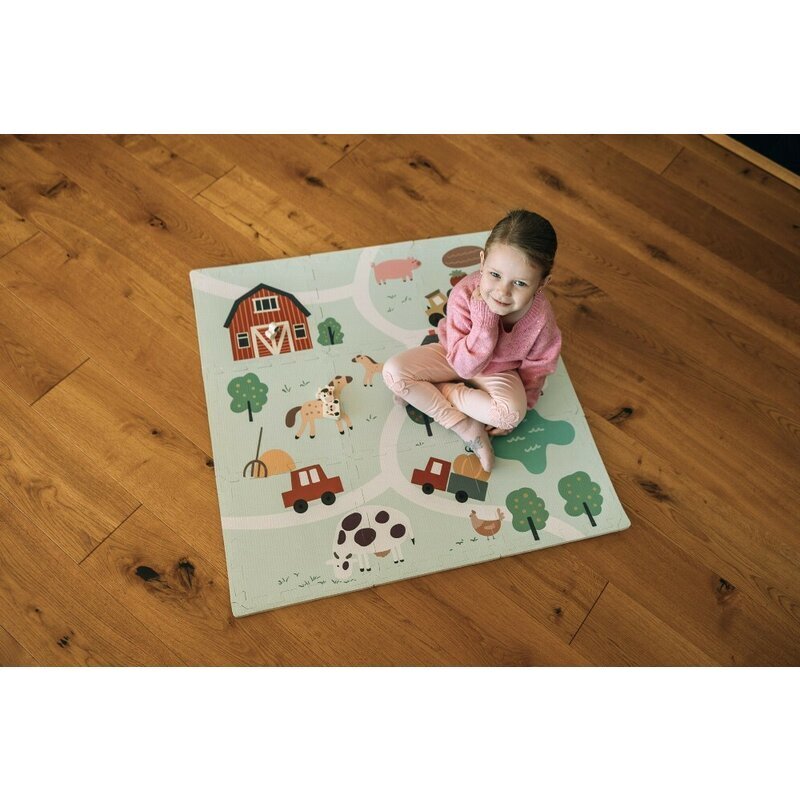 Free2Play Covoras puzzle pentru copii Farm din spuma 91x91 cm