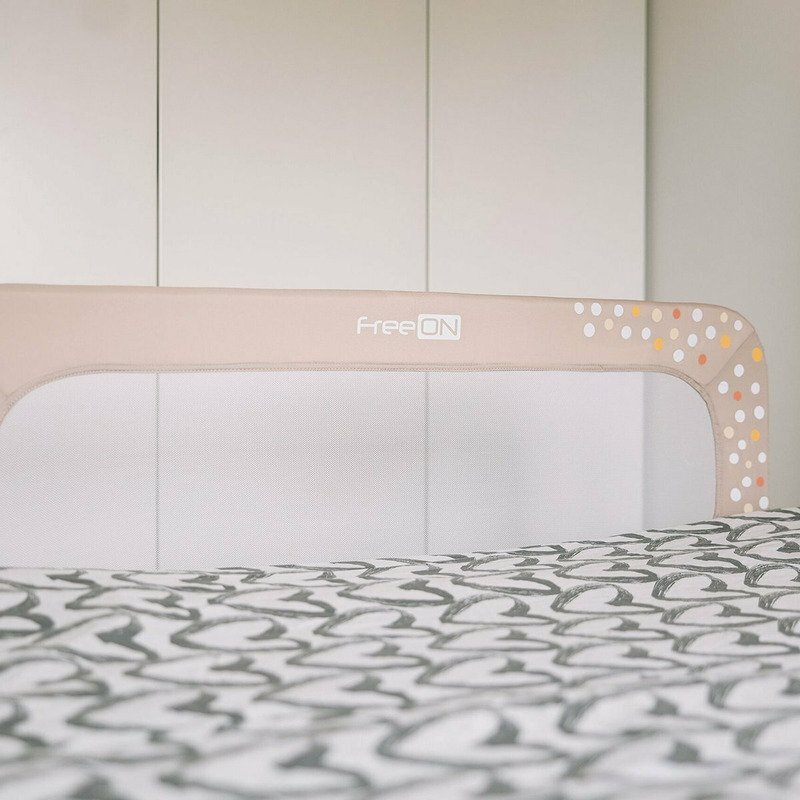FreeON Bariera de protectie pentru pat rabatabila Little Dots Beige