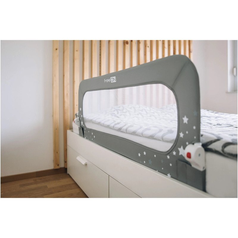 FreeON Bariera de protectie pentru pat rabatabila Little Stars Grey