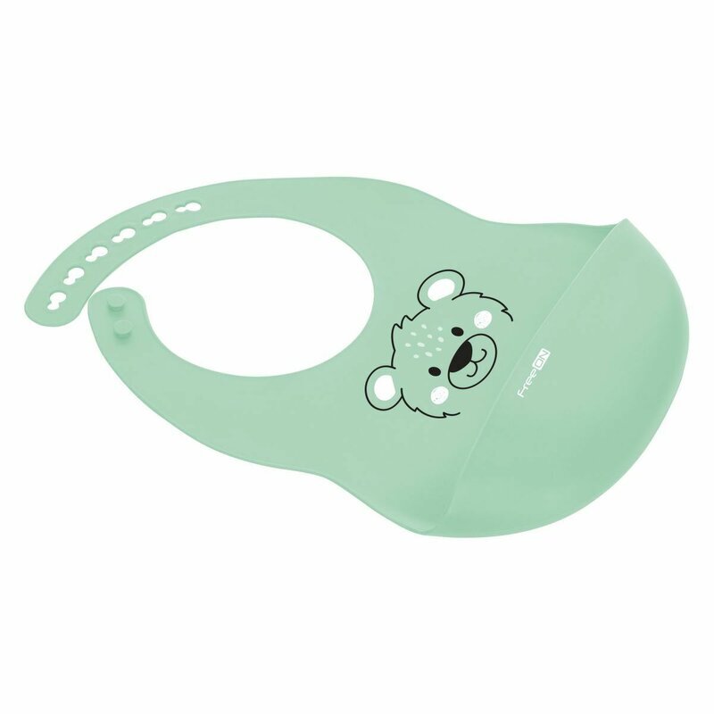 FreeON Baveta moale din silicon cu buzunar 31x24 cm Bear Green