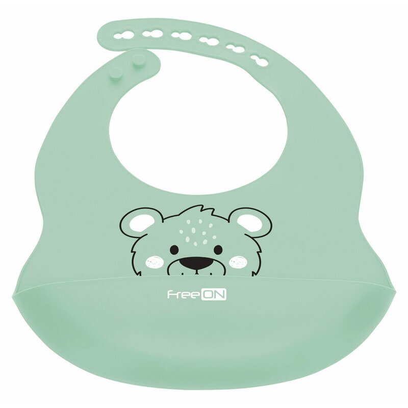 FreeON Baveta moale din silicon cu buzunar 31x24 cm Bear Green
