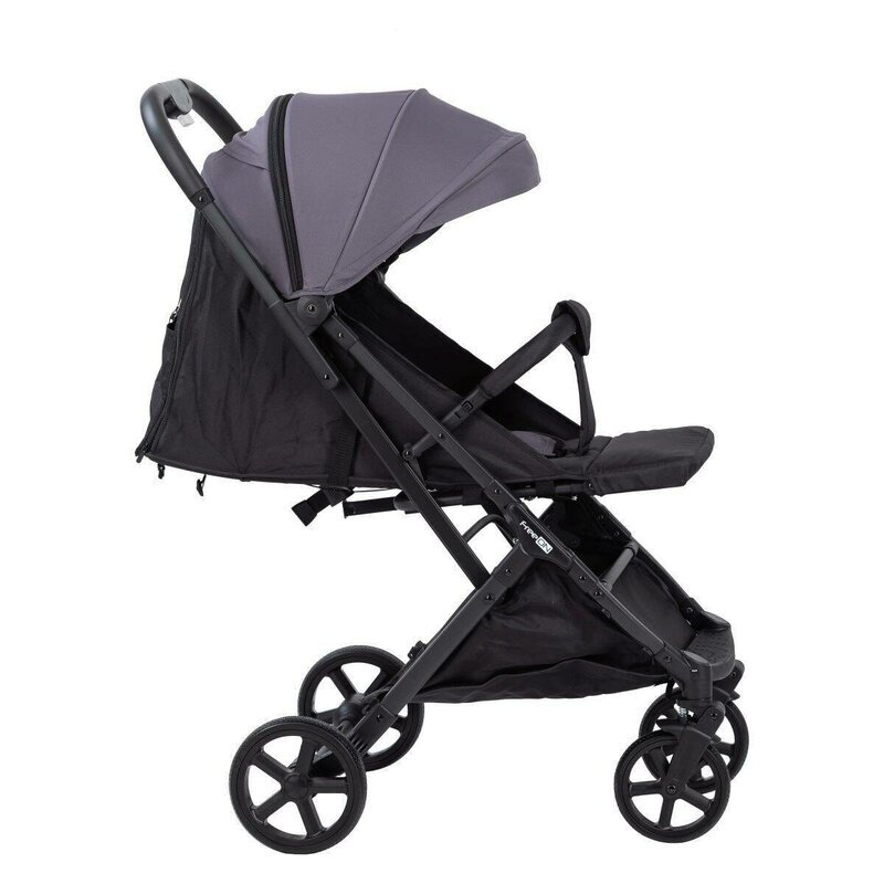 FreeON Carucior pentru copii Tao Grey cu maner pentru transport roti cu suspensie greutate admisa pana la 22 kg