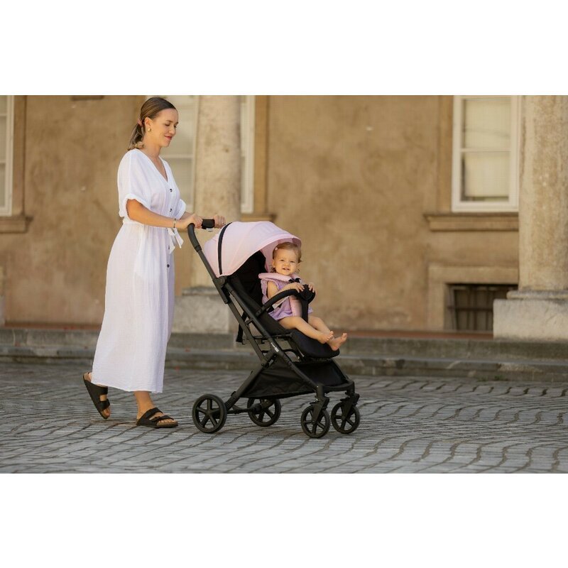 FreeON Carucior pentru copii Tao Pink cu maner pentru transport roti cu suspensie greutate suportata 22 kg
