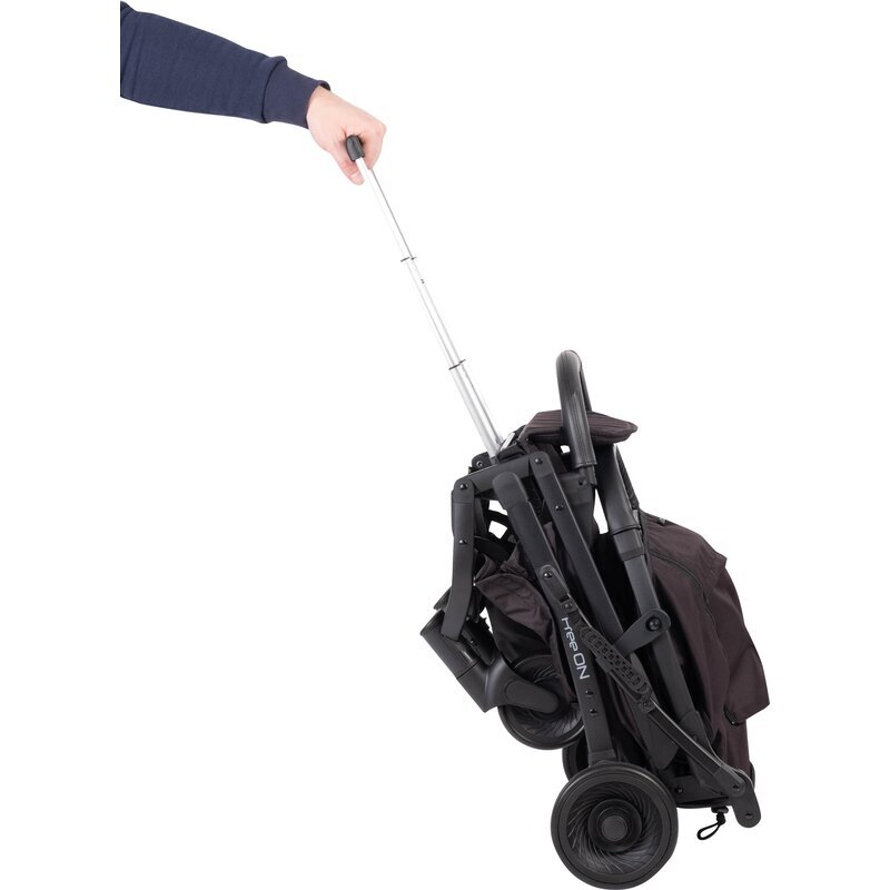 FreeON Carucior sport Diamond Pliabil tip troler Cadru din aluminiu 6.8 Kg Spatar reglabil Pliere compacta pentru avion Cu maner pentru transport Suport pentru sticla Standard de siguranta EN 1888-12018 Black