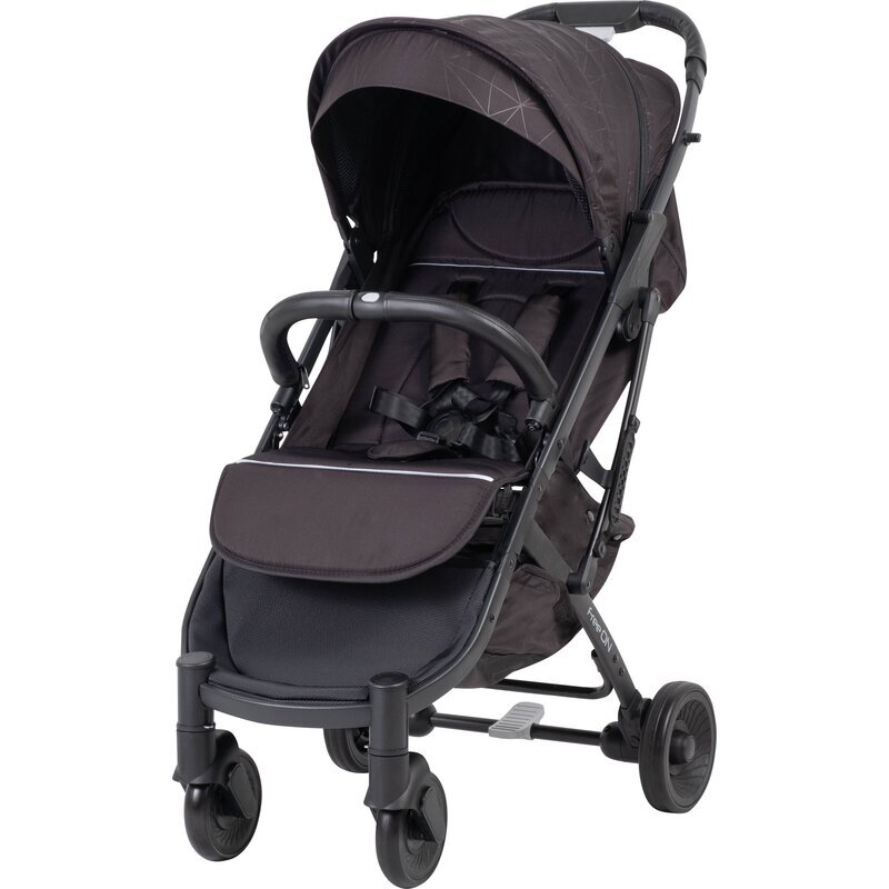 FreeON Carucior sport Diamond Pliabil tip troler Cadru din aluminiu 6.8 Kg Spatar reglabil Pliere compacta pentru avion Cu maner pentru transport Suport pentru sticla Standard de siguranta EN 1888-12018 Black