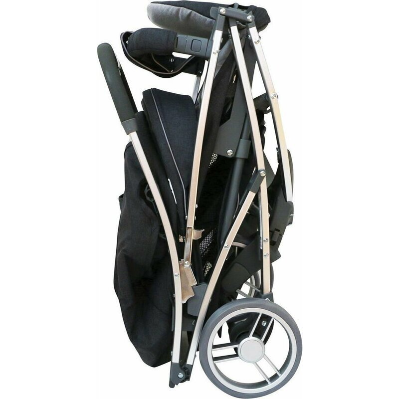 FreeON Carucior sport Lux Pliabil automat Usor 6.6 Kg Tehnologie inovatoare One-Hand Folding De la 6 luni pana la 22 kg Din aluminiu Benzi reflectorizante pe capotina BeigeBlack