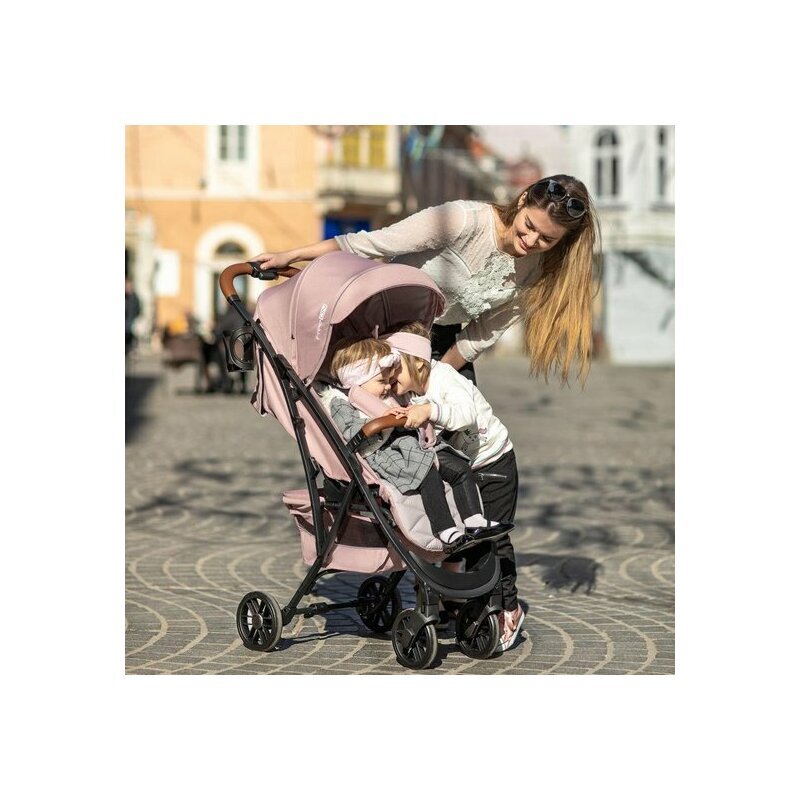 FreeON Carucior sport Lux Pliabil automat Usor 6.6 Kg Tehnologie inovatoare One-Hand Folding De la 6 luni pana la 22 kg Din aluminiu Benzi reflectorizante pe capotina BeigeBlack
