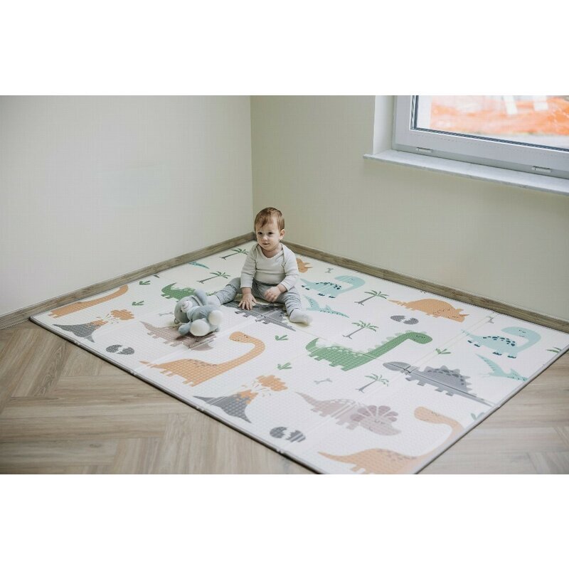 FreeON Covoras de joaca Magic Dino multicolor cu doua fete pliabil 200x150 cm