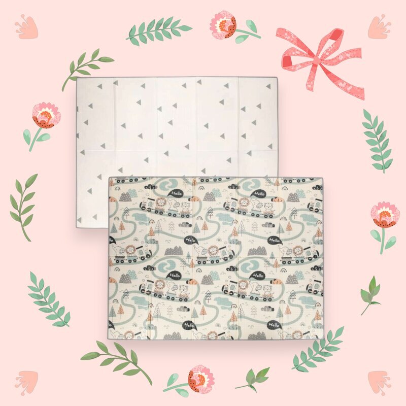 FreeON Covoras de joaca Magic Road cu doua fete pliabil protectie impotriva loviturilor 200 x 150 cm cu imprimeu pe ambele parti 0 luni+ multicolor