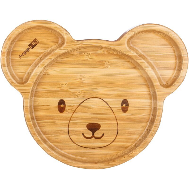 FreeON Farfurie compartimentata din bambus cu ventuza Bear