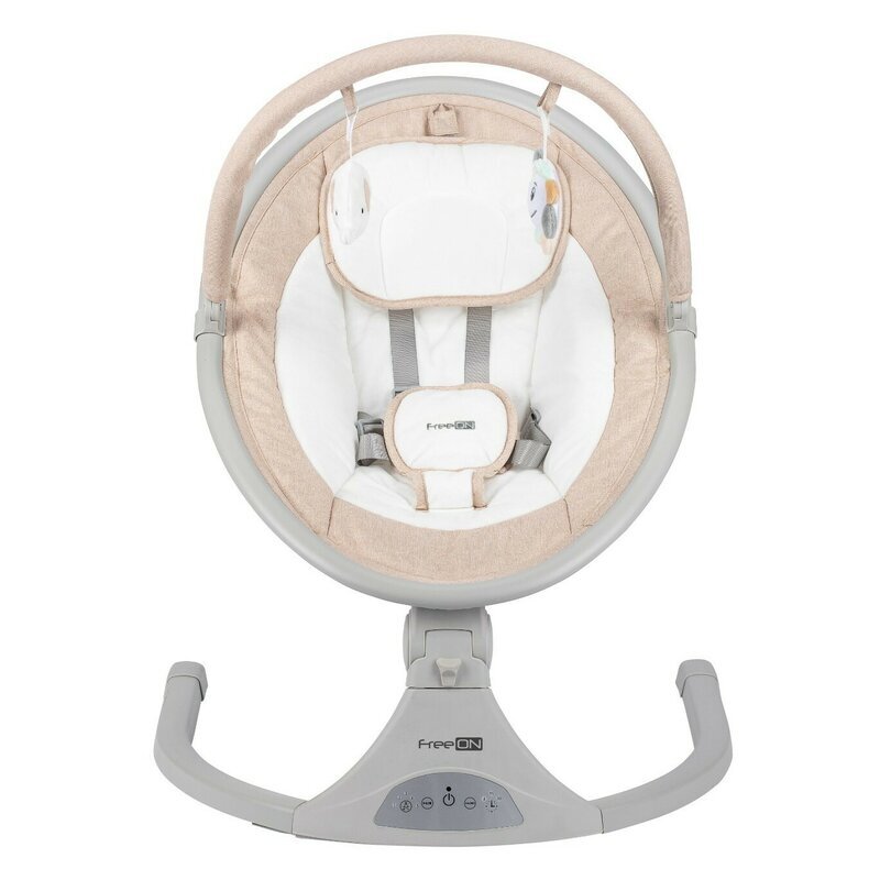 FreeON Leagan balansoar Elite Beige cu 12 melodii 5 viteze de balansare si 3 pozitii de reglare a spatarului