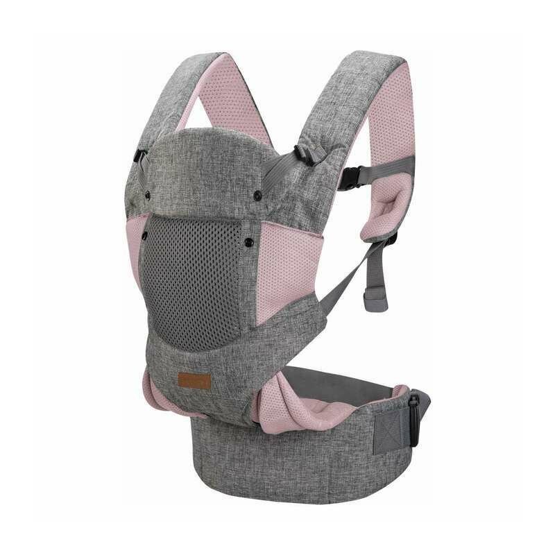 FreeON Marsupiu bebe Carry Me 3 in 1 de la 4 luni pana la 15 kg tesatura din plasa 3D confortabil si sigur pentru bebe GreyPink
