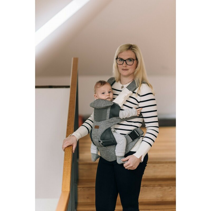 FreeON Marsupiu bebe Carry Me 3 in 1 de la 4 luni pana la 15 kg tesatura din plasa 3D confortabil si sigur pentru bebe Gri