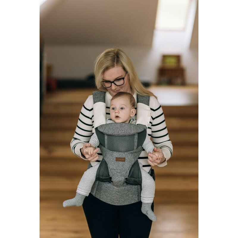 FreeON Marsupiu bebe Carry Me 3 in 1 de la 4 luni pana la 15 kg tesatura din plasa 3D confortabil si sigur pentru bebe Gri