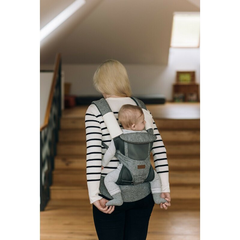 FreeON Marsupiu bebe Carry Me 3 in 1 de la 4 luni pana la 15 kg tesatura din plasa 3D confortabil si sigur pentru bebe Gri