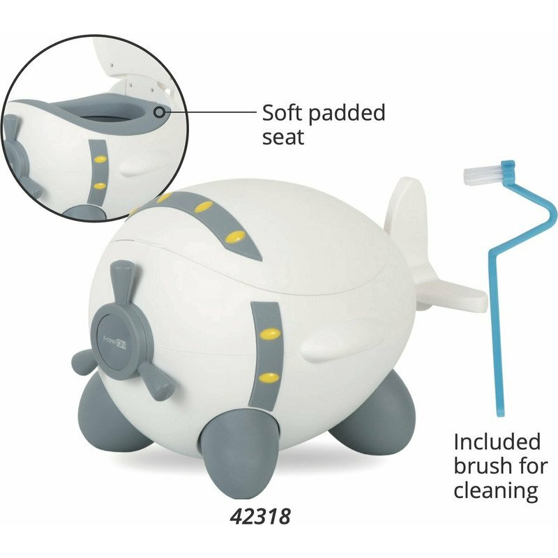 FreeON Olita copii in forma de avion Potty Plane 32 cm x 28 cm x 41 cm WhiteGrey