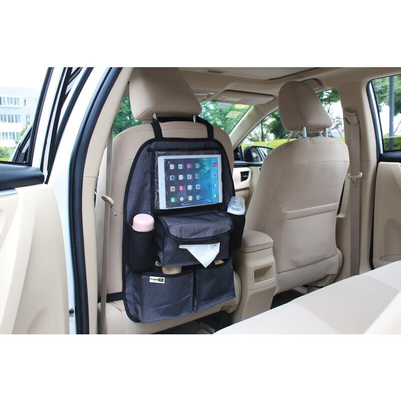 FreeON Organizator auto cu suport pentru tableta Deluxe cu multiple buzunare Black
