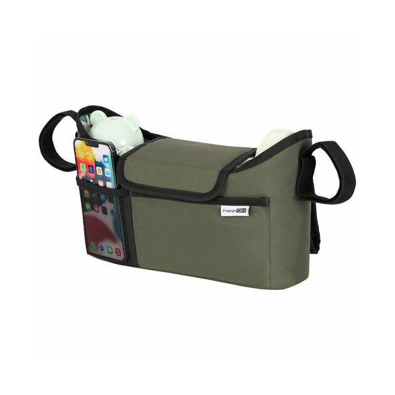 FreeON Organizator universal pentru carucior Olive Green cu multiple compartimente