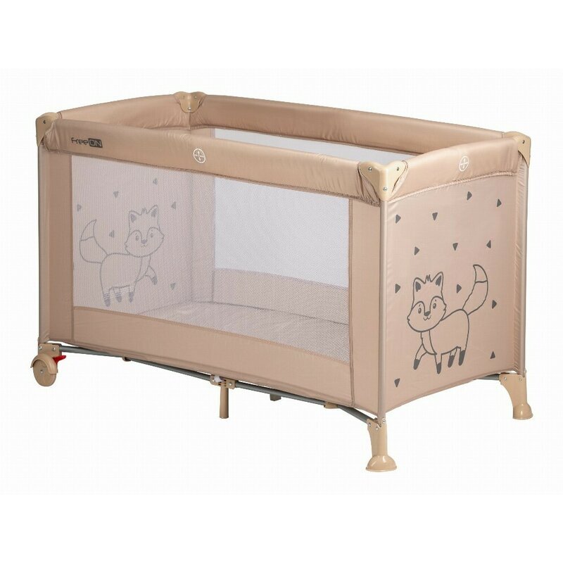 FreeON Patut pliabil pentru copii Nap Beige cu un nivel 120x60 cm