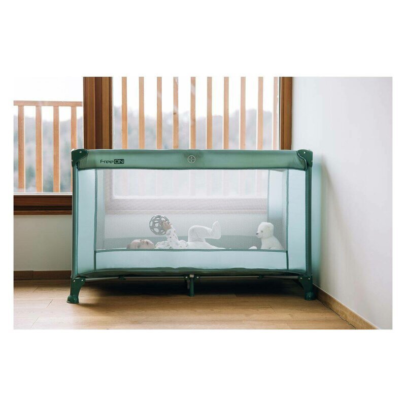 FreeON Patut pliabil pentru copii Nap Green cu un nivel 120x60 cm