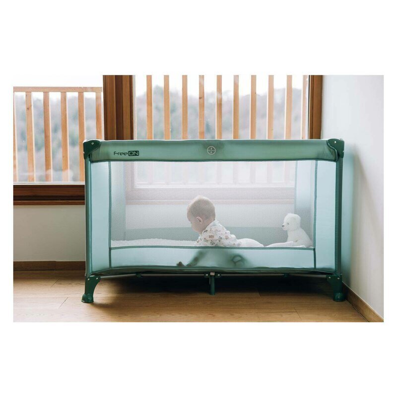 FreeON Patut pliabil pentru copii Nap Green cu un nivel 120x60 cm