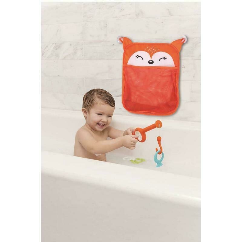 FreeON Saculet pentru jucariile de baie Fox cu sistem de prindere cu ventuze 32x38 cm