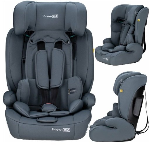 FreeON Scaun auto pentru copii Uran I-Size 76-150cm cu tetiera reglabila in 14 pozitii Dark Grey