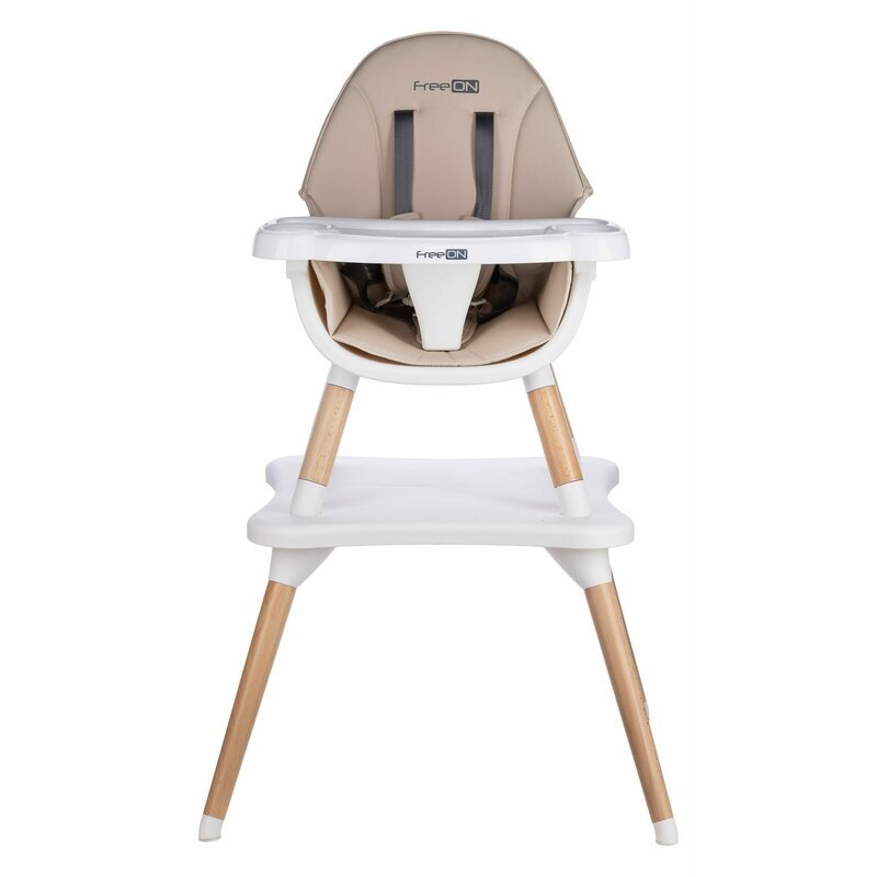 FreeON Scaun de masa Eos Beige 3 in 1 multifunctional cu tavita reglabila si detasabila conform cu standardul european de securitate